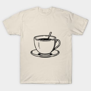 Line art of an old coffee cup T-Shirt